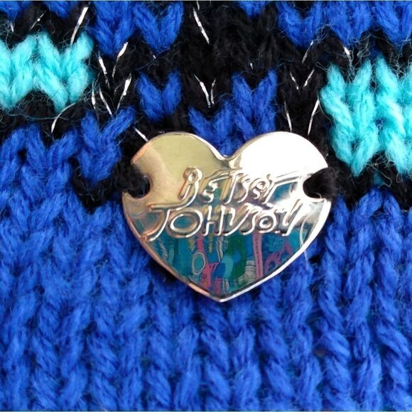 NWT Betsy Johnson Blue & Mint Floral Infinity Scarf - Picture 2 of 12